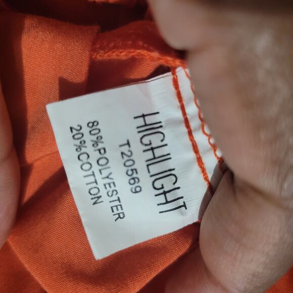 Love Highlight Bubble Sleeve Top Orange Blouse Ruched Cropped Slouchy Size Small - Picture 10 of 15